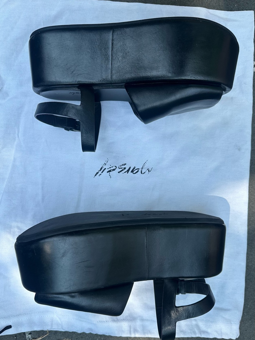 Marsell Black Leather Platform Sandals - Picture 4 of 8